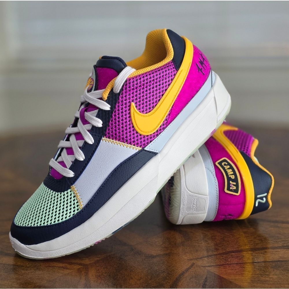 Nike Ja 1 "Summer Camp Ja" Basketball Shoes White Purple Women's Size 8 Patches